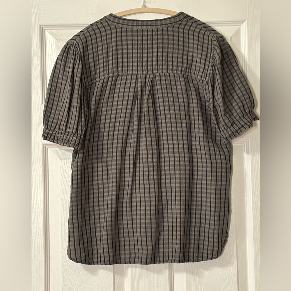 Anthropologie Cloth & Stone Puff Sleeve Linen Blend Button Down Top Size S EUC - Picture 5 of 10